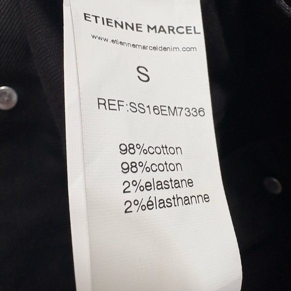 ETIENNE MARCEL Denim Crop Jacket Black Size Small NEW - Picture 9 of 9